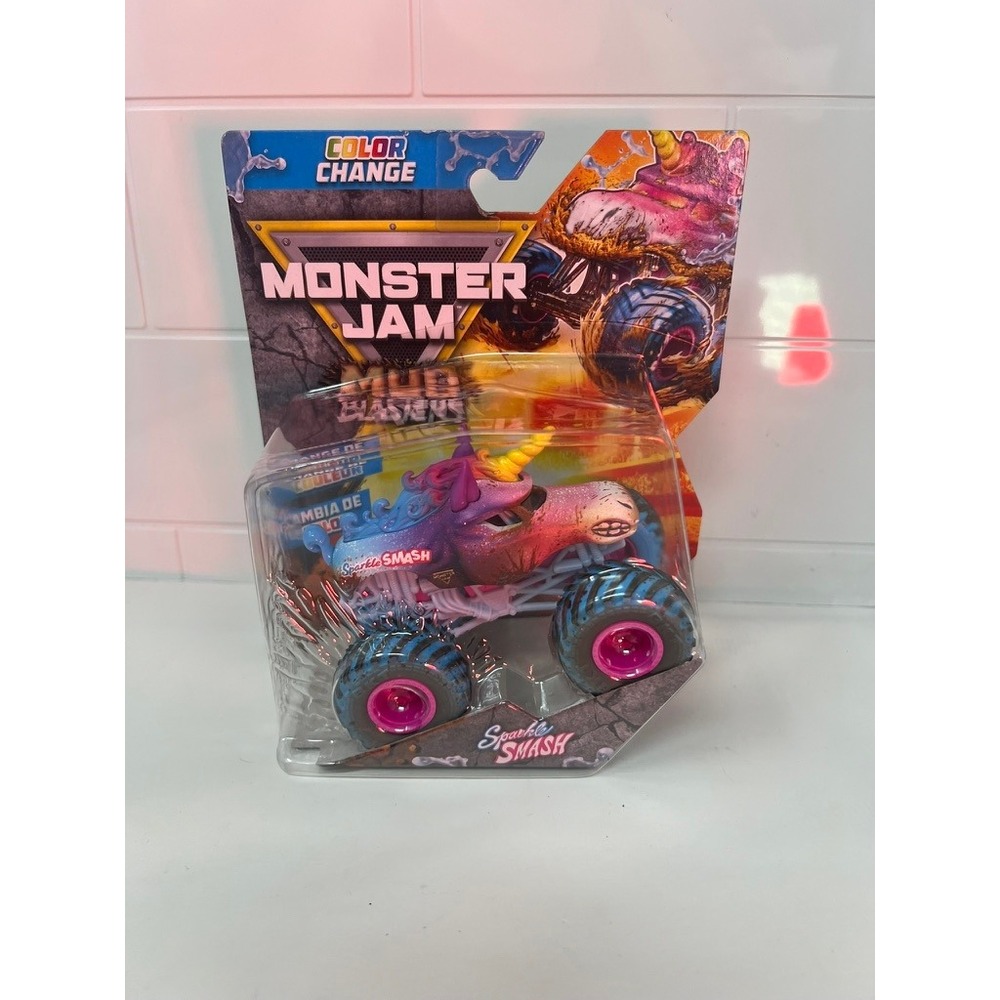 Monster Jam Mud Blasters Sparkle Smash Color Change Unicorn Truck NEW